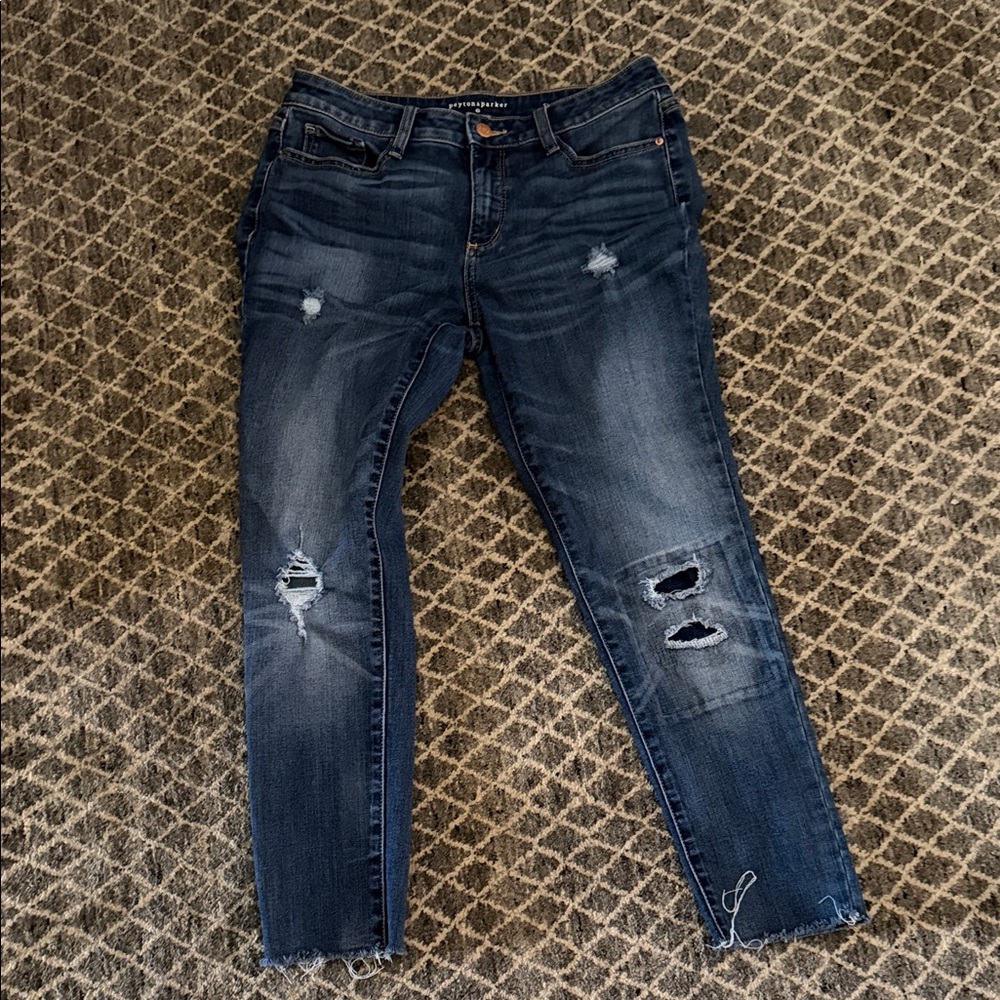Peyton & Parker Distressed Skinny Jeans in Blue